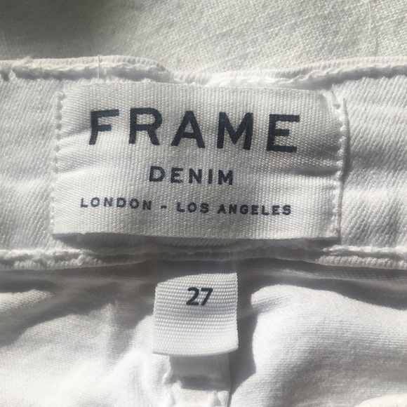 Le Skinny De Jeane Blanc White Distressed Jeans by Frame Denim Size 27 - Picture 6 of 16